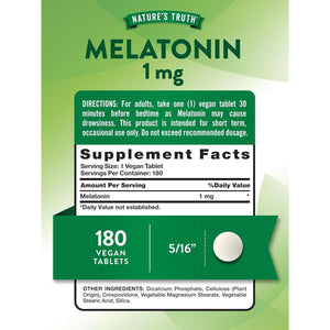 Nature'S Truth Melatonin 1 Mg | 180 Tablets - Suppviv