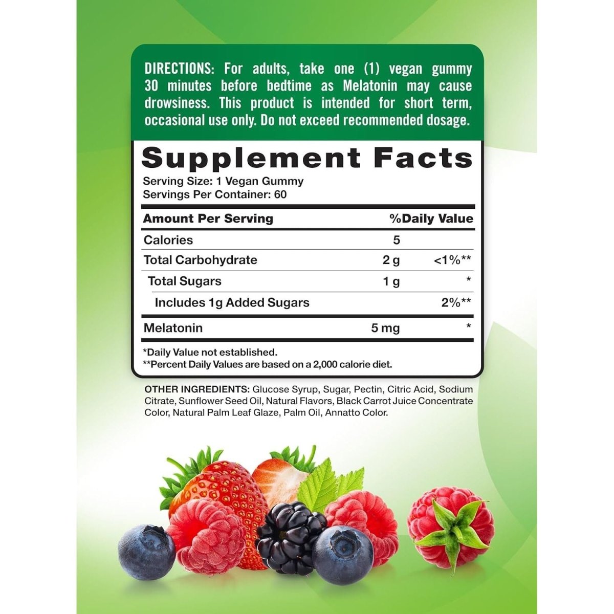 Nature'S Truth Melatonin Gummies 5Mg | 60 Count | Mixed Berry Flavor - Suppviv