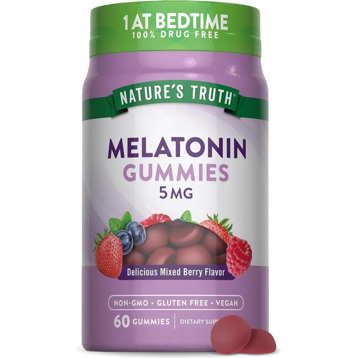 Nature'S Truth Melatonin Gummies 5Mg | 60 Count | Mixed Berry Flavor - Suppviv