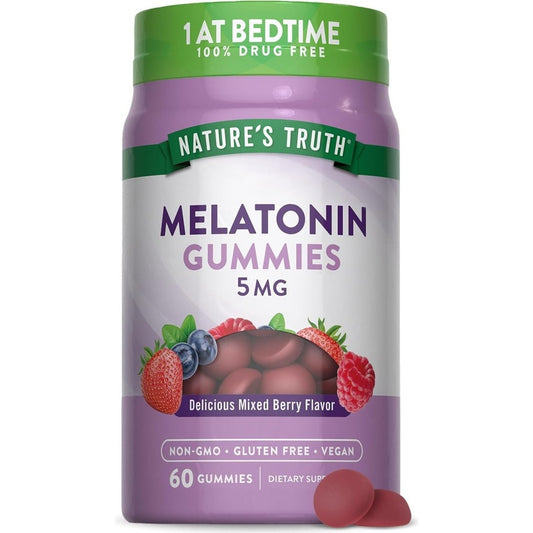 Nature'S Truth Melatonin Gummies 5Mg | 60 Count | Mixed Berry Flavor - Suppviv