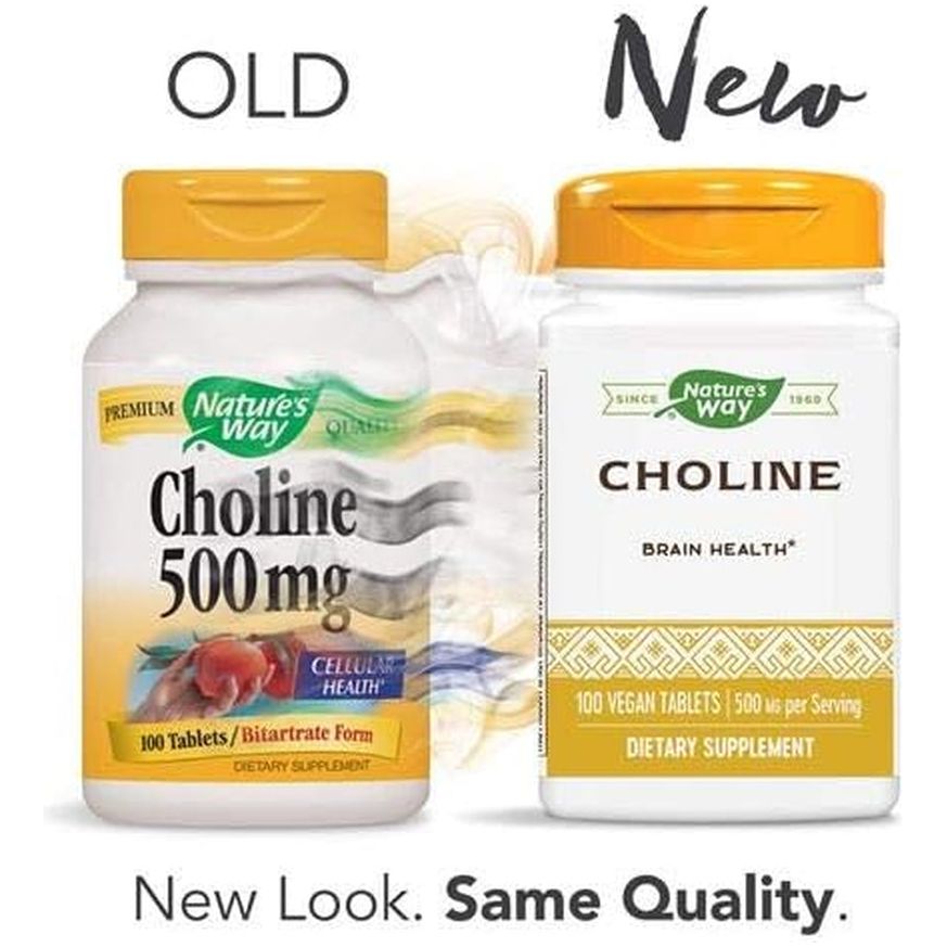 Nature'S Way Choline, 500 Mg, 100 Tablets, Pack of 2 - Suppviv
