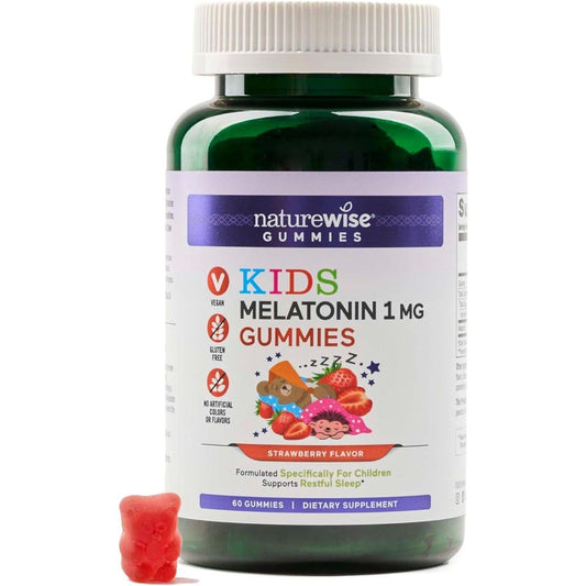 Naturewise Kids Melatonin Gummies 1 Mg - 60 Count (2 Month Supply) - Suppviv
