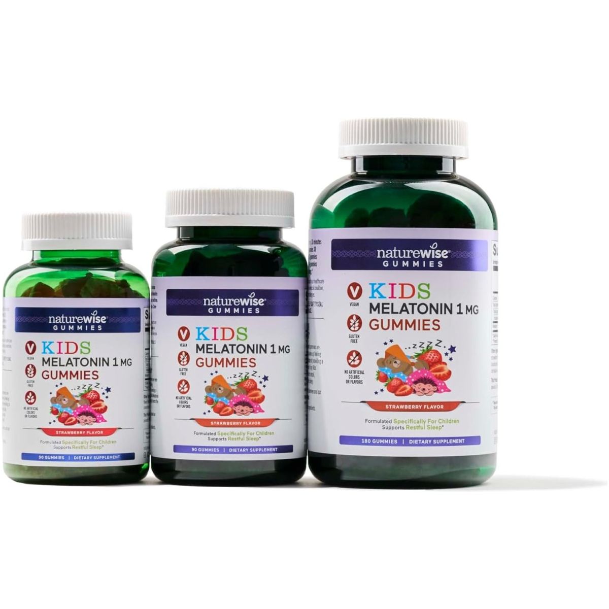 Naturewise Kids Melatonin Gummies 1 Mg - 60 Count (2 Month Supply) - Suppviv