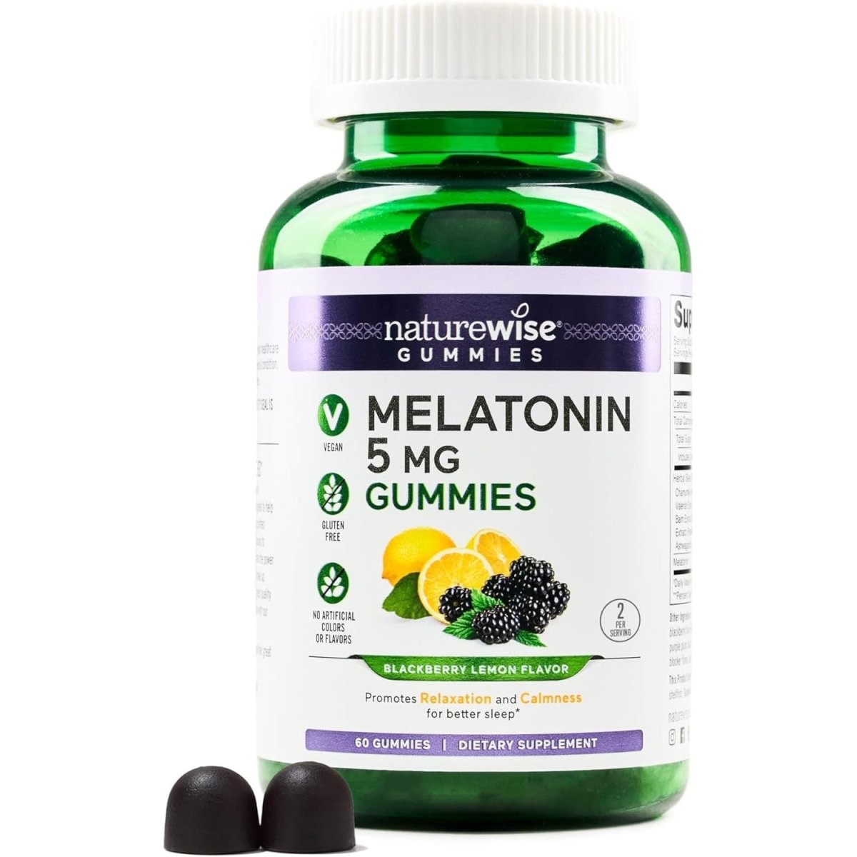 Naturewise Melatonin Gummies 5Mg - Sleep Support Supplement 60 Count [30 Day Supply] - Suppviv