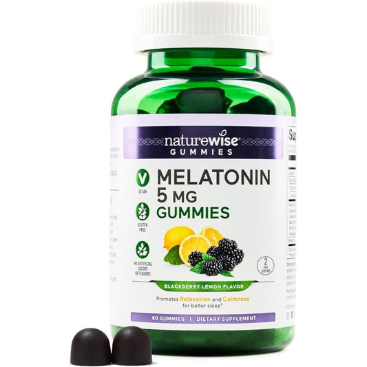 Naturewise Melatonin Gummies 5Mg - Sleep Support Supplement 60 Count [30 Day Supply] - Suppviv