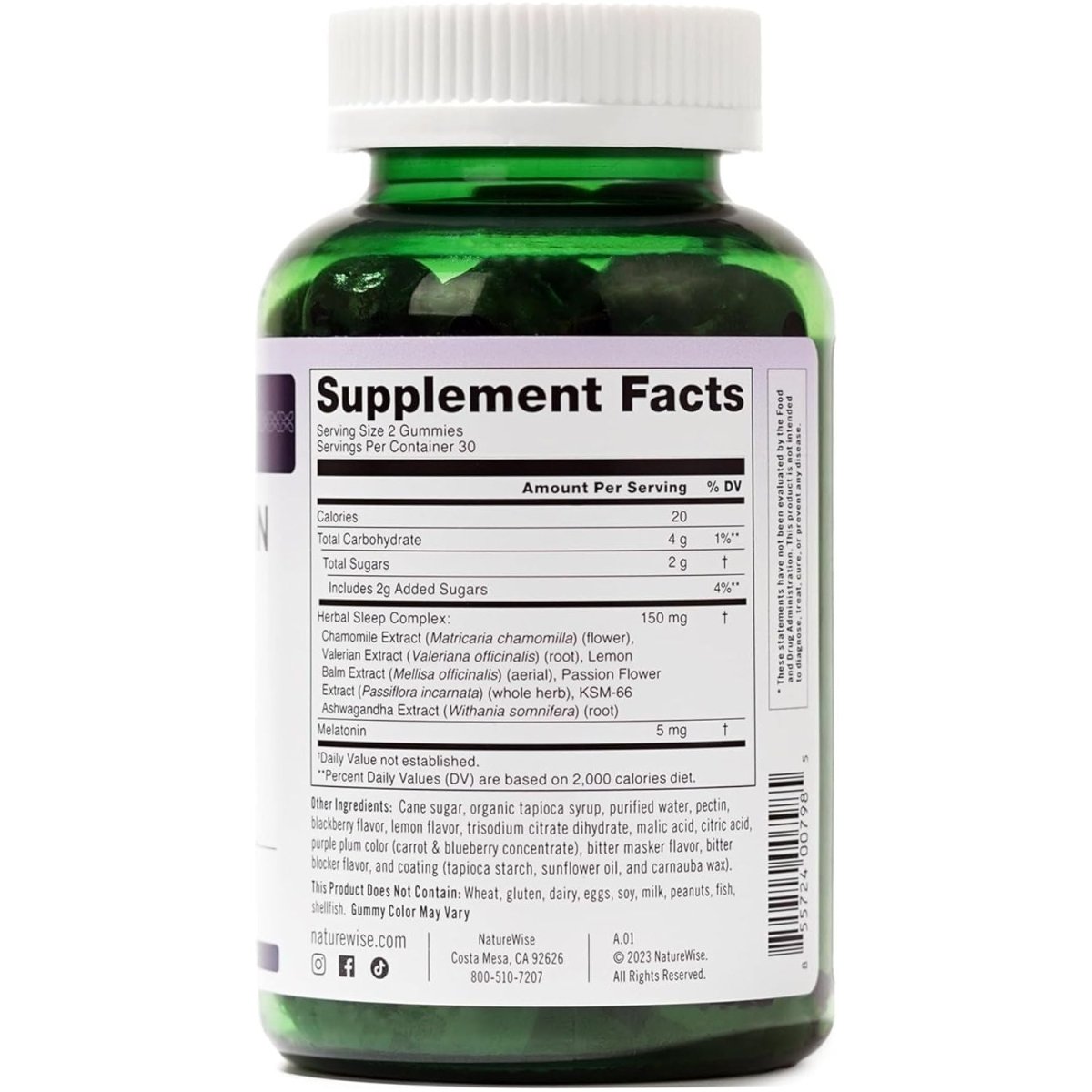 Naturewise Melatonin Gummies 5Mg - Sleep Support Supplement 60 Count [30 Day Supply] - Suppviv