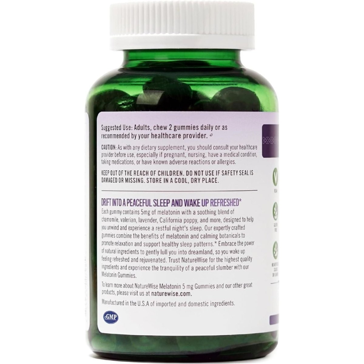 Naturewise Melatonin Gummies 5Mg - Sleep Support Supplement 60 Count [30 Day Supply] - Suppviv