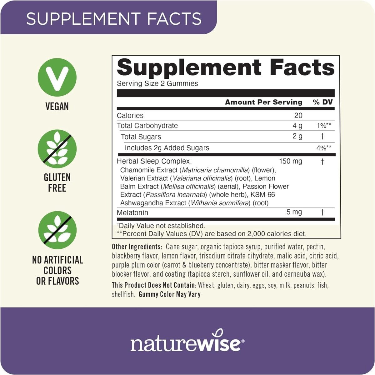 Naturewise Melatonin Gummies 5Mg - Sleep Support Supplement 60 Count [30 Day Supply] - Suppviv