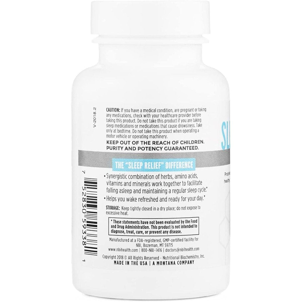 NBI Sleep Relief Melatonin Natural Formula - Sleep Support Supplement 60Ct Tablets - Suppviv