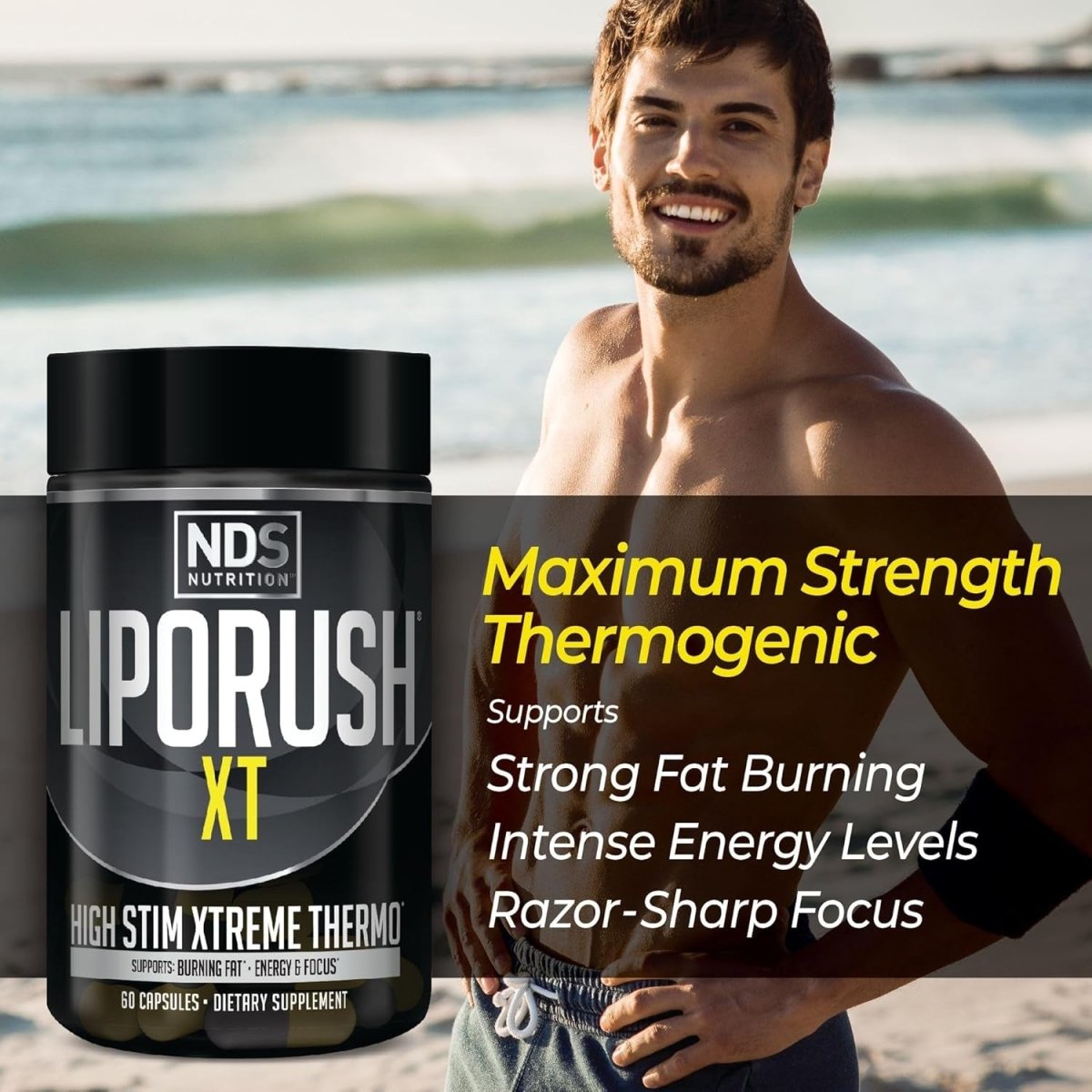 NDS Nutrition XT - Super Concentrated Thermogenic with L - Carnitine & Teacrine for Shredding Fat (60 Capsules) - Suppviv