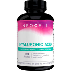 Neocell Hyaluronic Acid Capsules, Essential Lubricant, Supports Tissue Hydration, Gluten Free, 60 Count, 1 Bottle - Suppviv