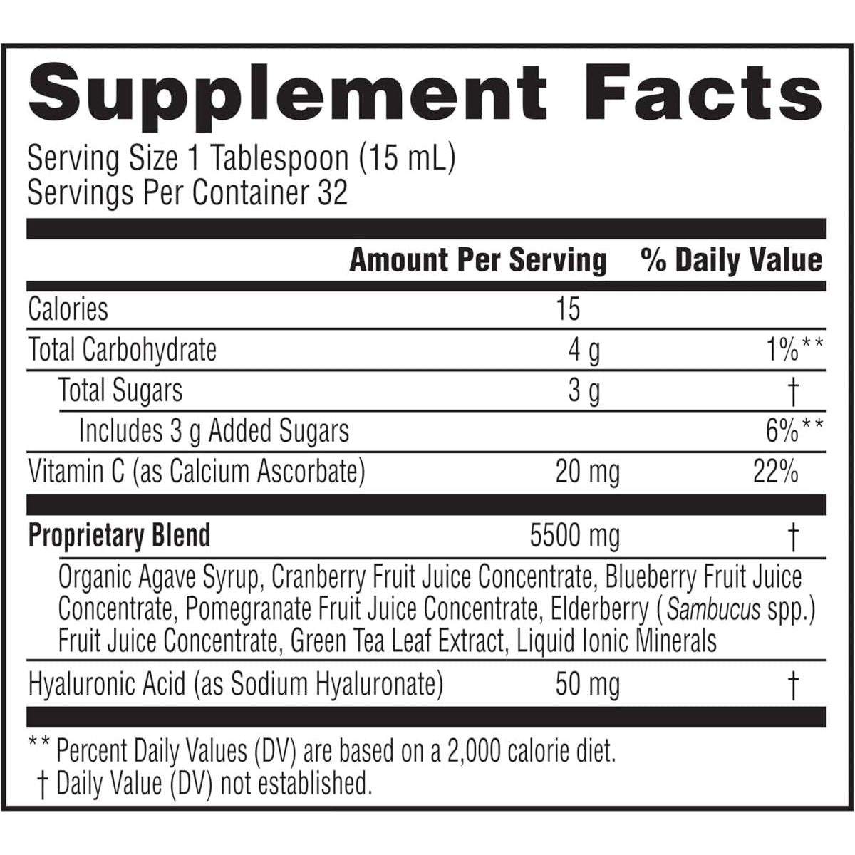 Neocell Hyaluronic Acid Liquid with Vitamin C, Berry, 16 Fl Oz (Pack of 1) - Suppviv