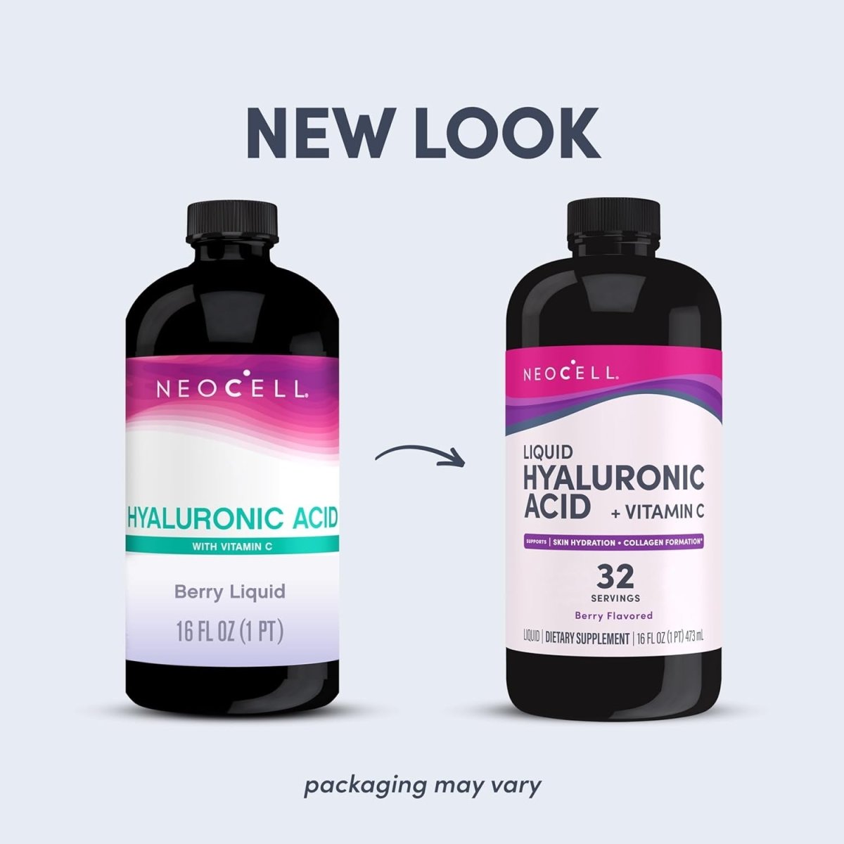 Neocell Hyaluronic Acid Liquid with Vitamin C, Berry, 16 Fl Oz (Pack of 1) - Suppviv