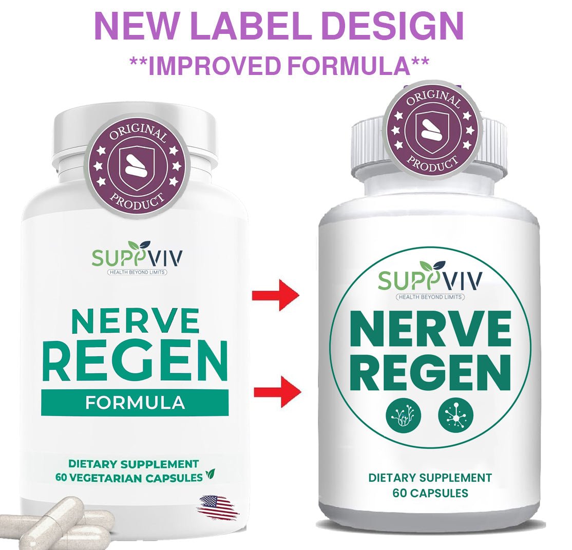 Nerve Regen Advanced Nerve Support Formula Nerve Shield with Alpha Lipoic Acid 30 Days Supply - Suppviv