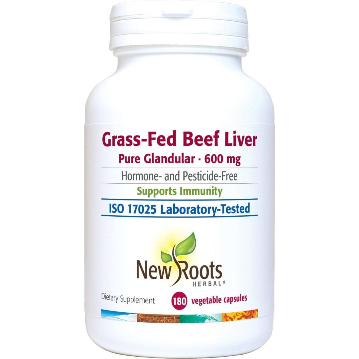 New Roots Herbal - Grass Fed Beef Liver Support 180 Capsules 3600Mg - Suppviv