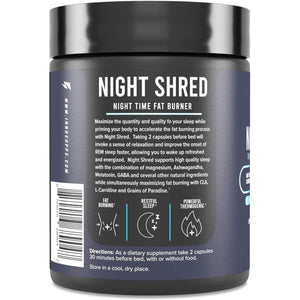 Night Shred Fat Burner and Natural Sleep Support | Weight Loss Support Nighttime Fat Burning (60 Capsules) - Suppviv