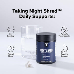 Night Shred Fat Burner and Natural Sleep Support | Weight Loss Support Nighttime Fat Burning (60 Capsules) - Suppviv