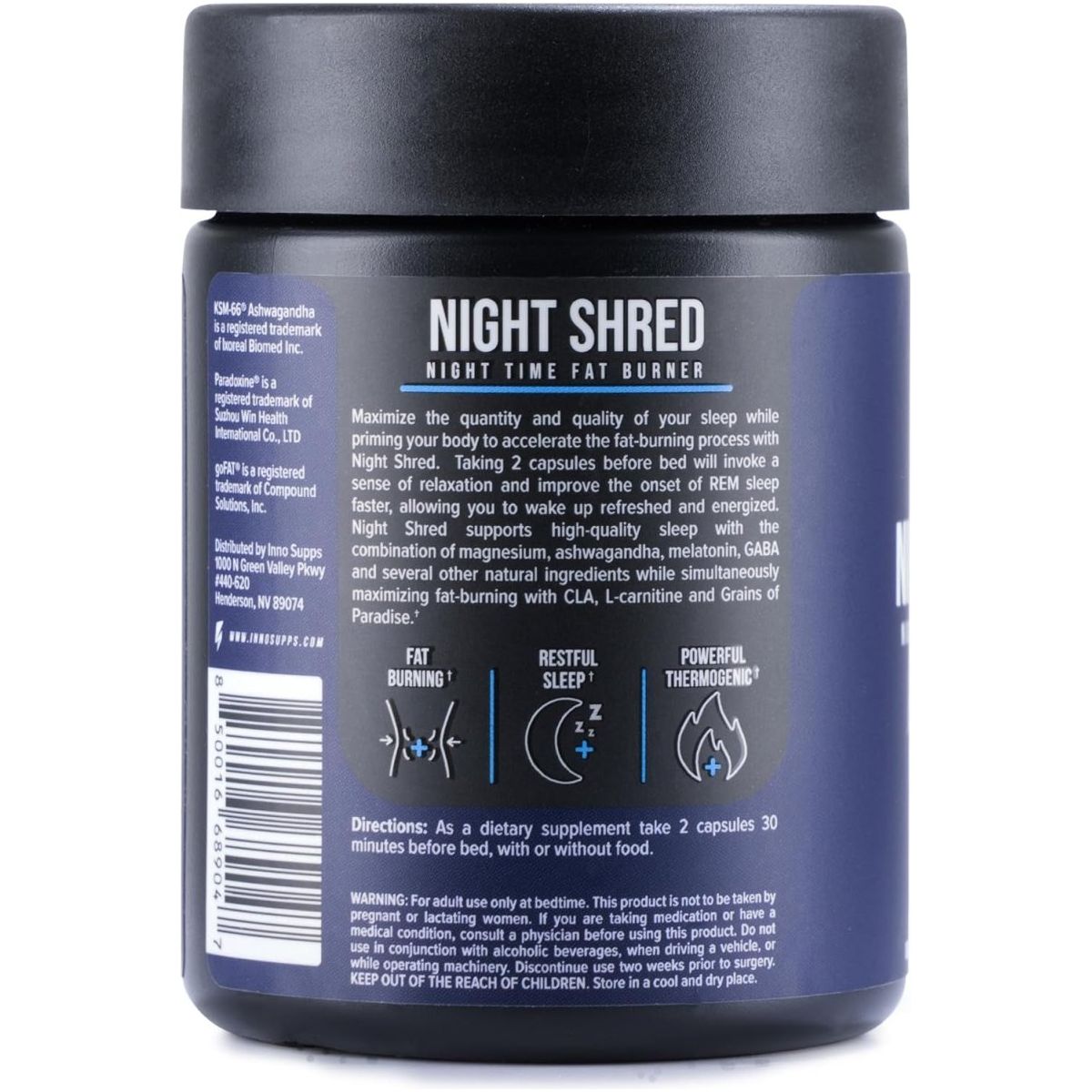 Night Shred Fat Burner and Natural Sleep Support | Weight Loss Support Nighttime Fat Burning (60 Capsules) - Suppviv