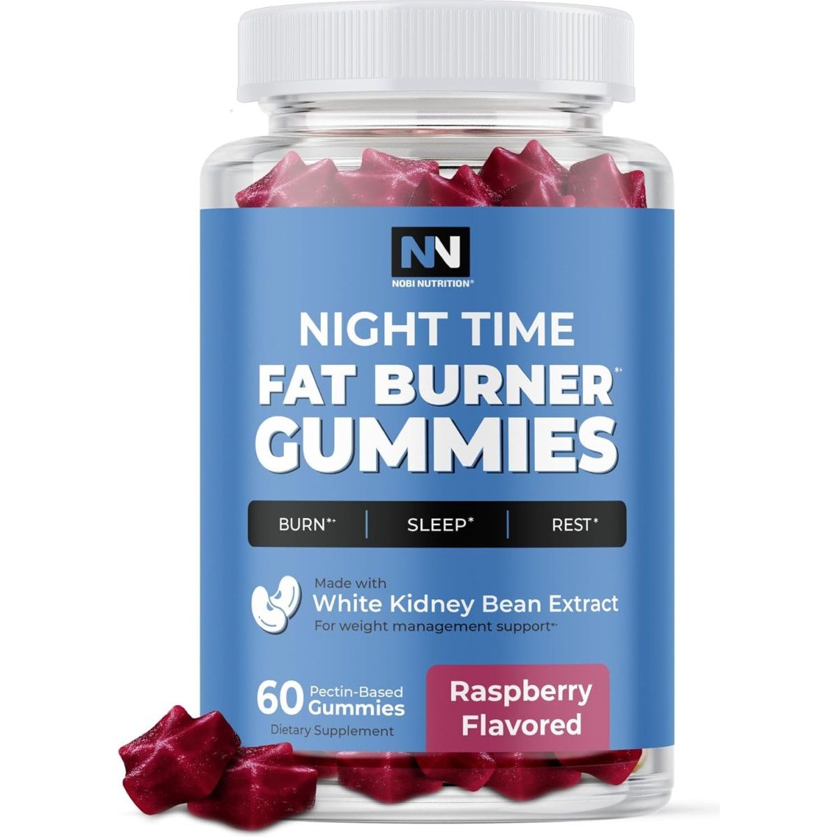 Night Time Fat Burner Gummies, Sleep Support & Weight Loss Supplement 60Ct - Suppviv