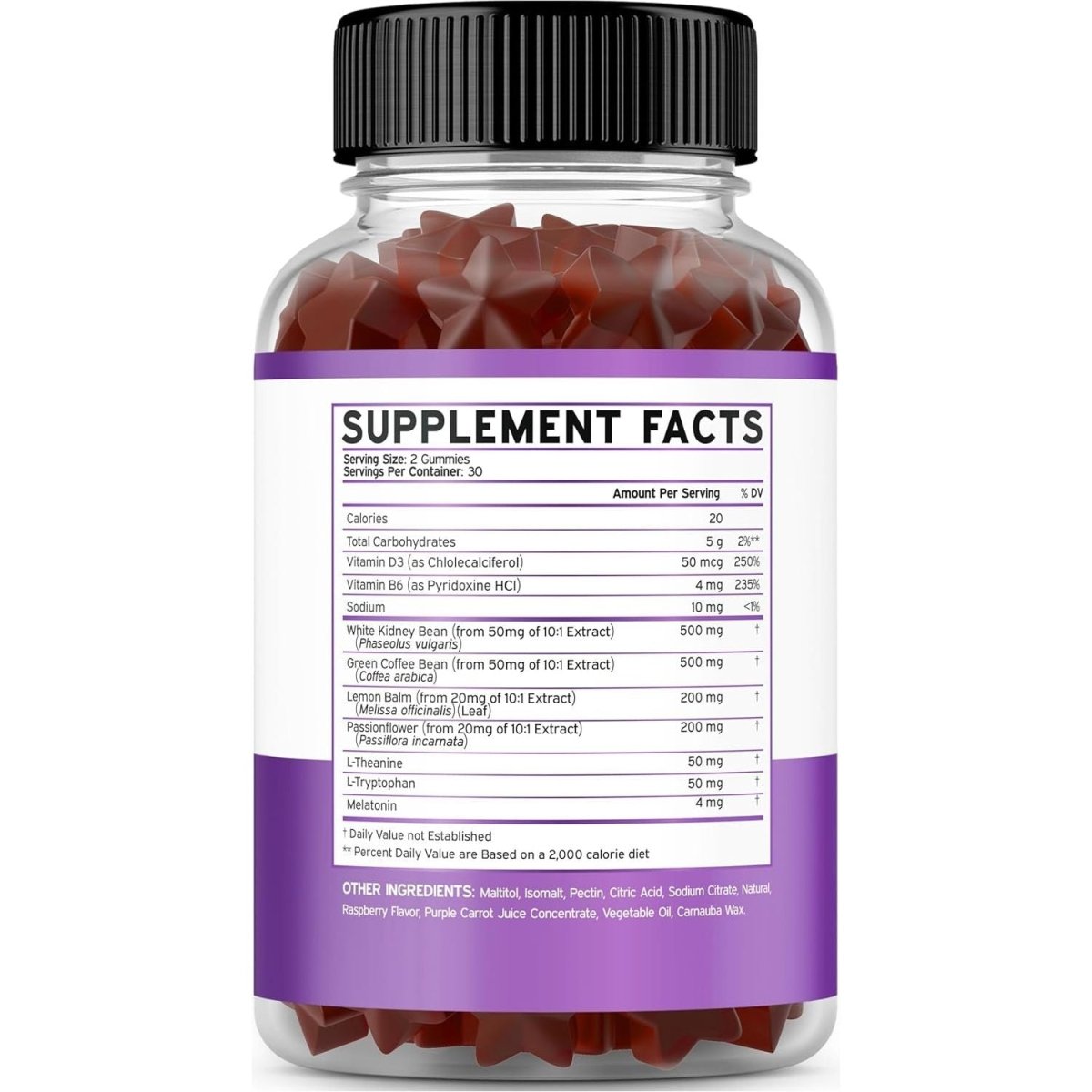 Night Time Fat Burner Gummies Weight Loss&Metabolism Gummies Delicious Raspberry Flavor (60 Gummies) - Suppviv