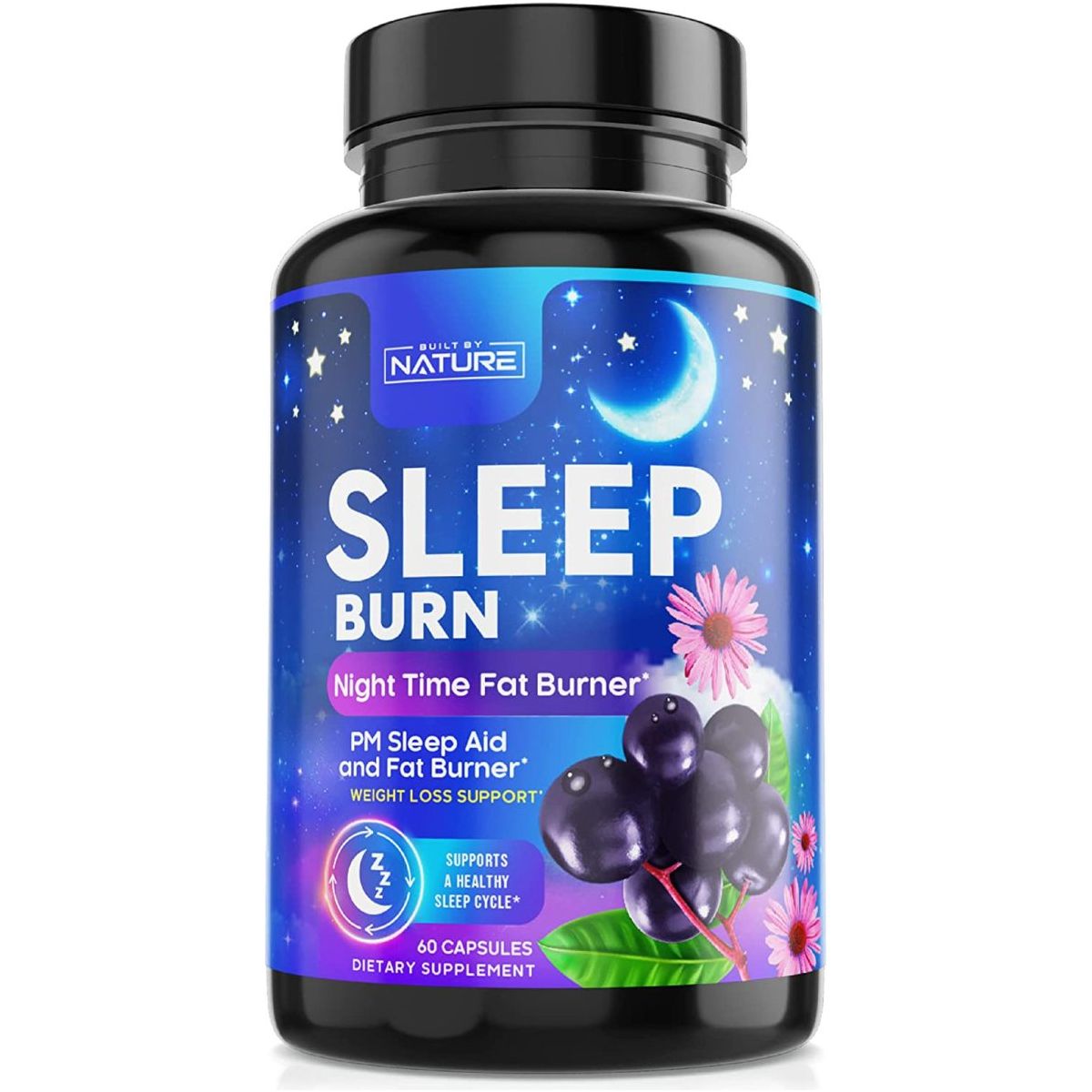 Night Time Fat Burner - Sleep Burn Fast Weight Loss, Appetite Suppressant, 60 Capsules - Suppviv