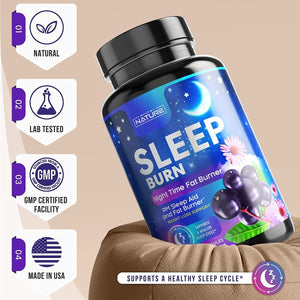 Night Time Fat Burner - Sleep Burn Fast Weight Loss, Appetite Suppressant, 60 Capsules - Suppviv