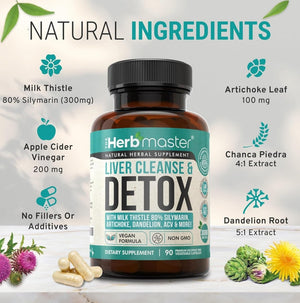 Nora Ross Herbmaster Liver Detox & Cleanse (45 Servings) - Suppviv