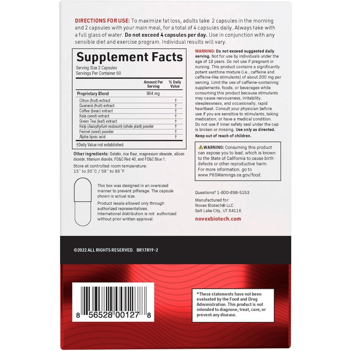 Novex Biotech Thermodyne - Thermogenic Fat Burner & Metabolism Boost 120 Pills - Suppviv