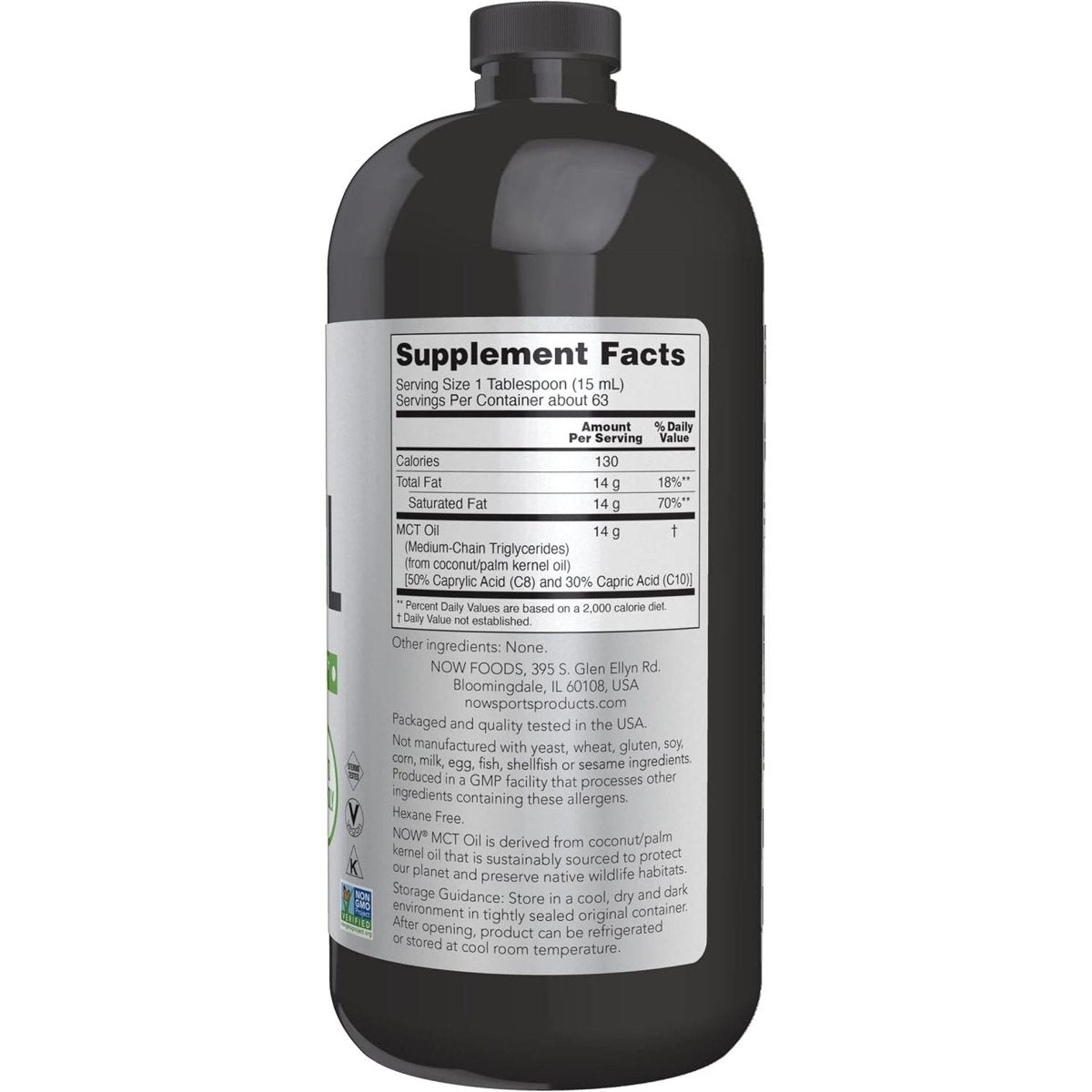 NOW Foods Sports Nutrition, MCT (Medium - Chain Triglycerides) Oil 14 G, Weight Management, Liquid, 32 - Ounce - Suppviv