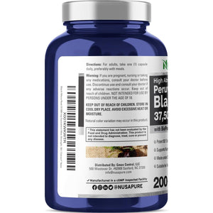 Nusapure Black Maca Root 500Mg 200 Capsules - Suppviv