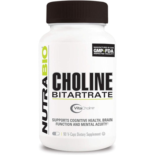 Nutrabio Choline Bitartrate, for Improved Cognitive Health and Mental Acuity, 550Mg - 90 Vegetable Capsules - Suppviv