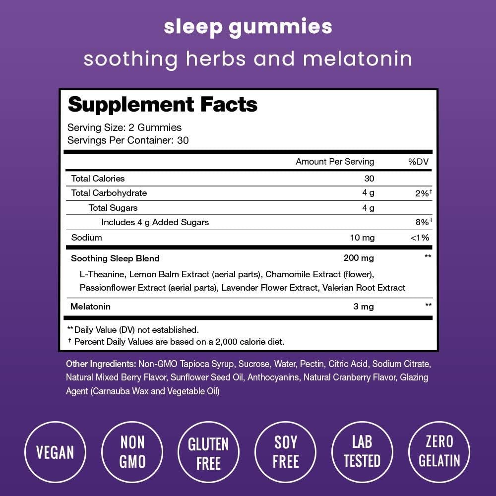 Nutrachamps Sleep Gummies for Adults & Kids - Melatonin Gummies with Chamomile 3Mg - Suppviv