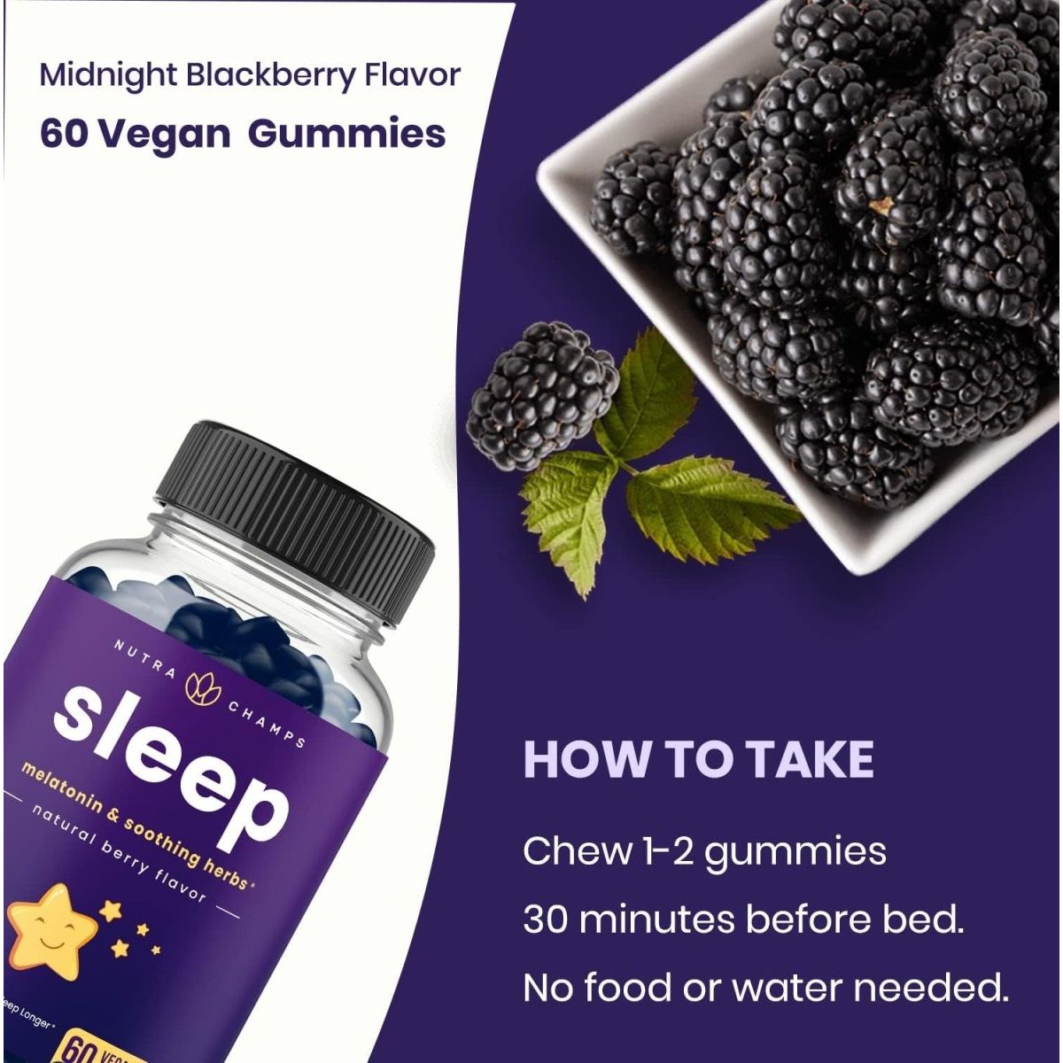 Nutrachamps Sleep Gummies for Adults & Kids - Melatonin Gummies with Chamomile 3Mg - Suppviv