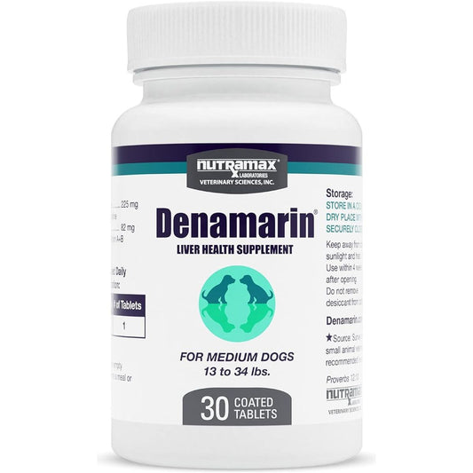 Nutramax Laboratories Denamarin Liver Health Supplement for Medium Dogs - 30 Tablets - Suppviv