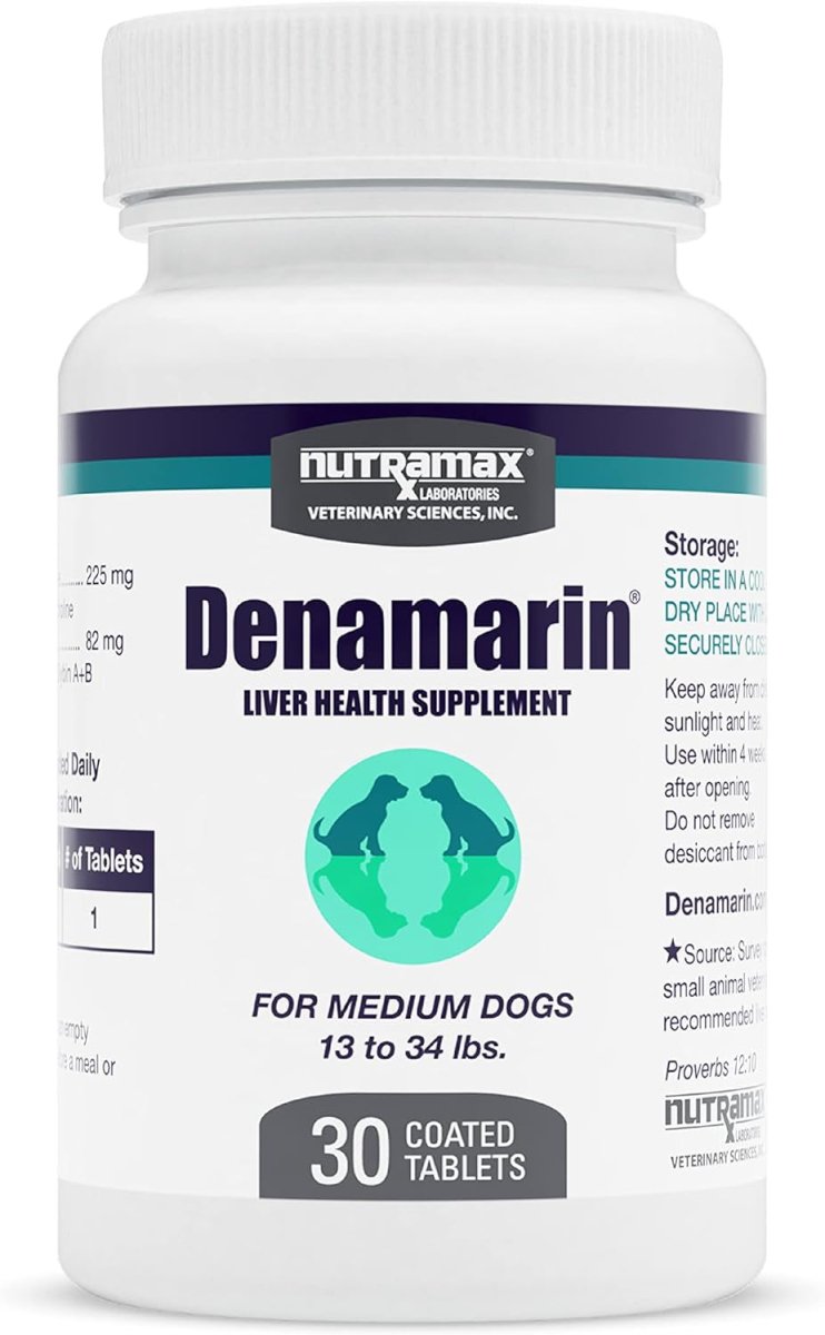 Nutramax Laboratories Denamarin Liver Health Supplement for Medium Dogs - 30 Tablets - Suppviv