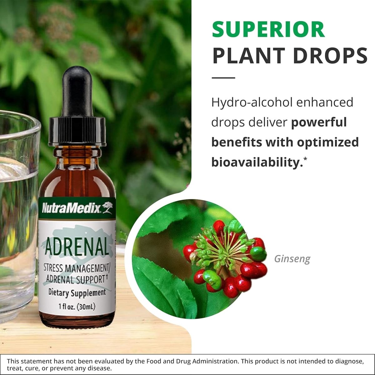 Nutramedix Adrenal Fatigue Supplement for Energy Support, Stamina, and Stress - (1Oz / 30Ml) - Suppviv