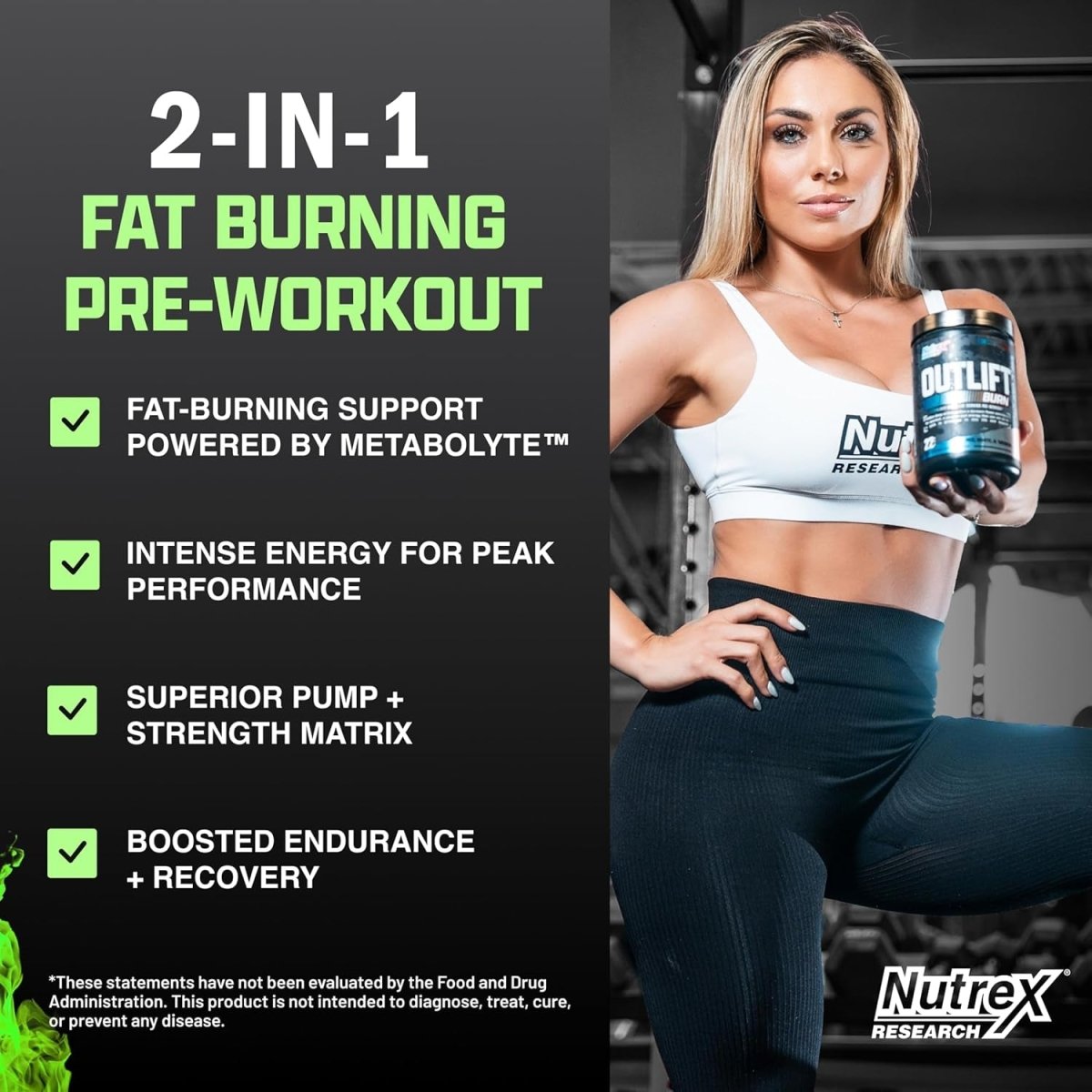 Nutrex Research Outlift Burn Thermogenic Pre Workout Powder (22 Servings, Maui Twist) - Suppviv