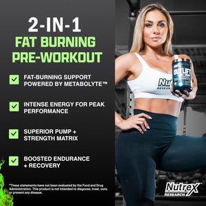 Nutrex Research Outlift Burn Thermogenic Pre Workout Powder (22 Servings, Maui Twist) - Suppviv