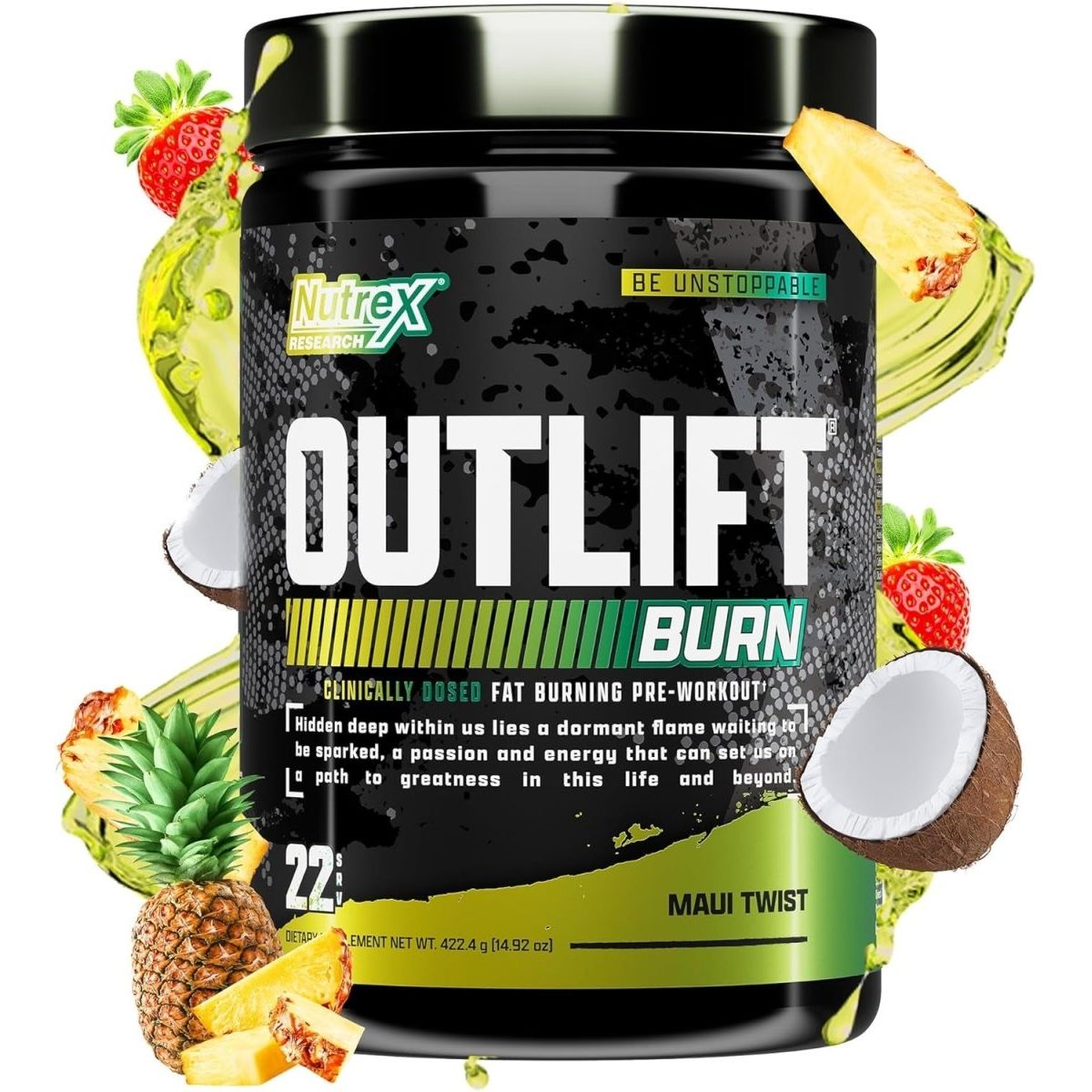 Nutrex Research Outlift Burn Thermogenic Pre Workout Powder (22 Servings, Maui Twist) - Suppviv