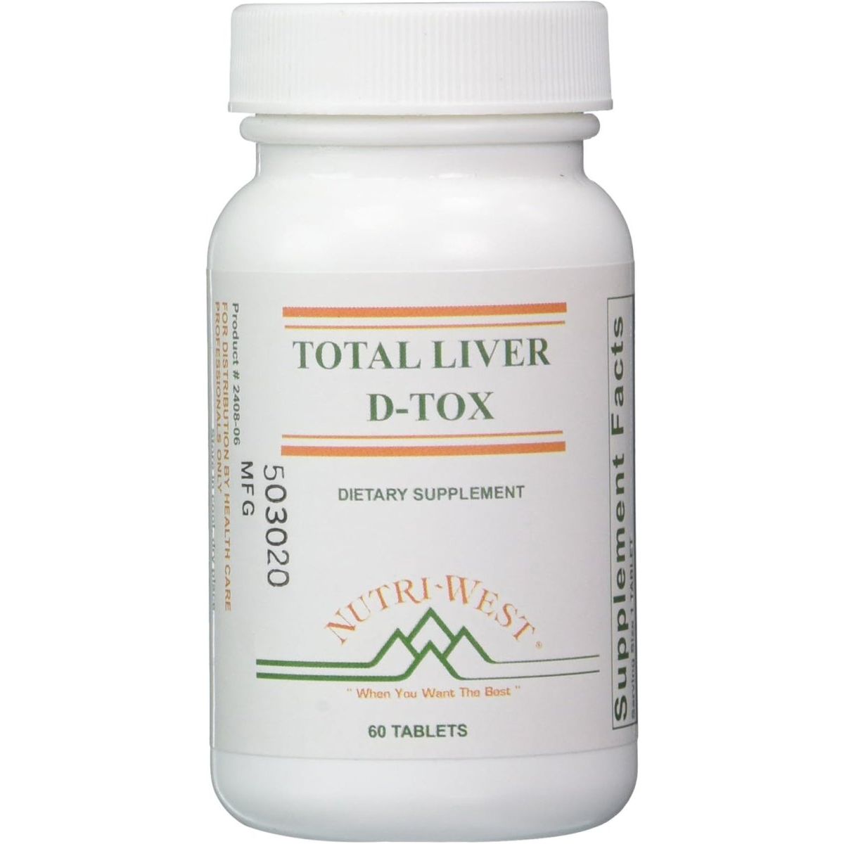 Nutri - West Total Liver D - Tox - 60 Tablets, White - Suppviv