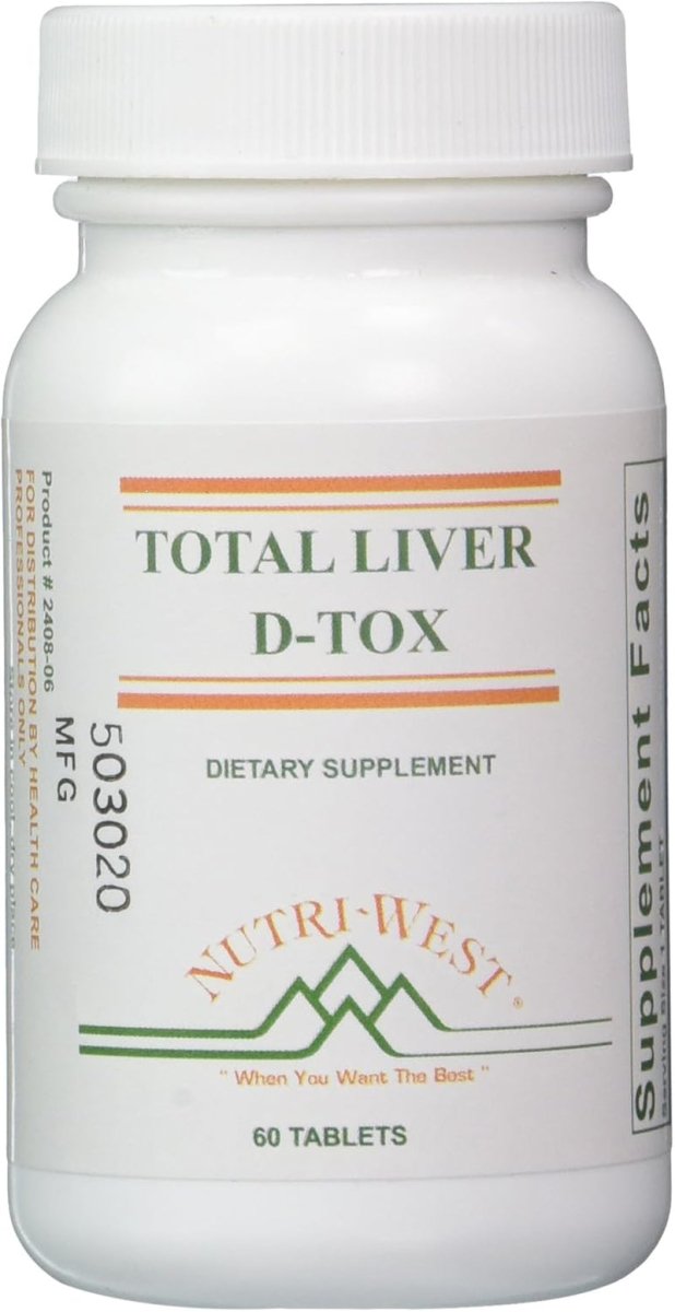 Nutri - West Total Liver D - Tox - 60 Tablets, White - Suppviv