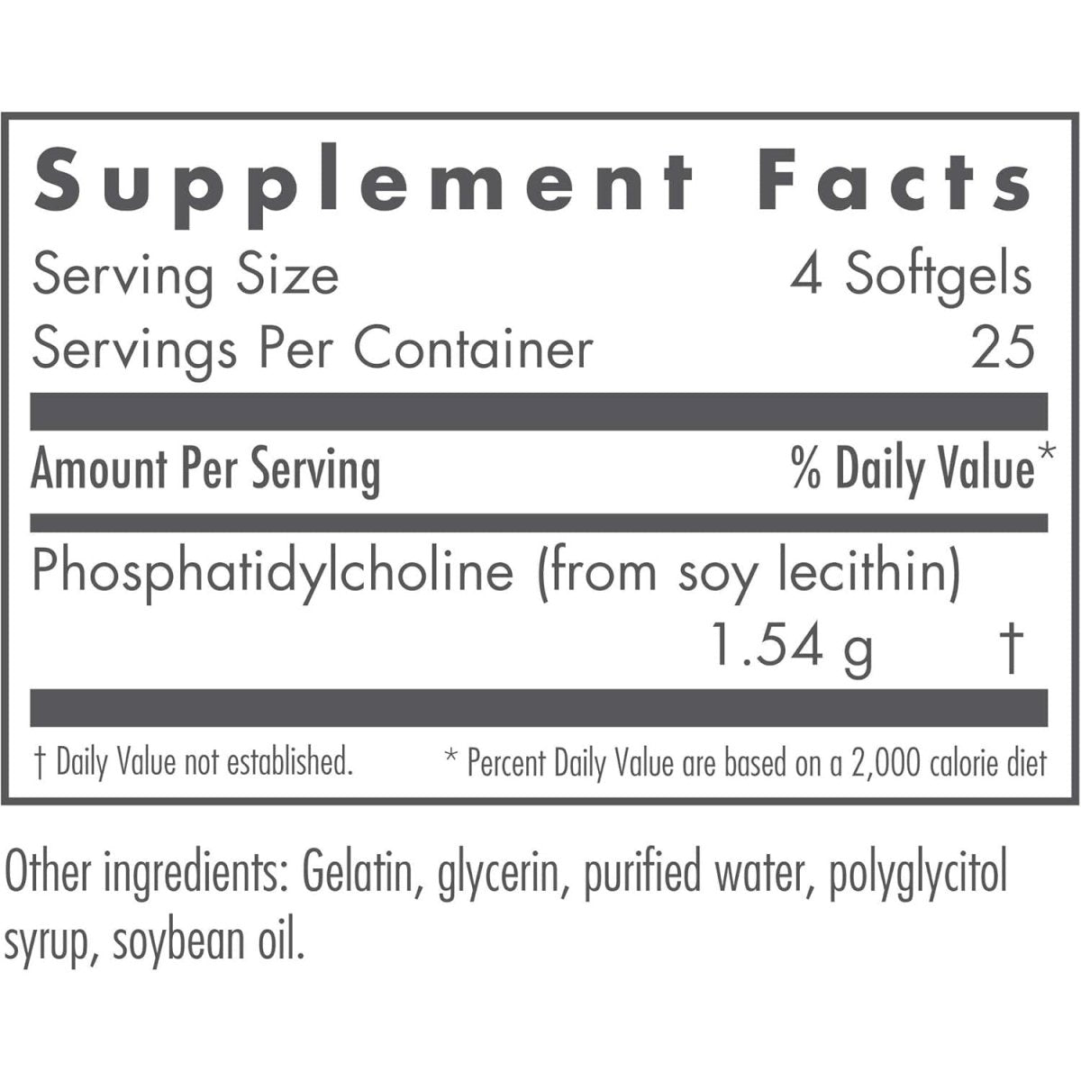 Nutricology Phosphatidyl Choline Supplement - Choline Supplements for Fatty Liver, 1540Mg Softgels - 100 Count - Suppviv