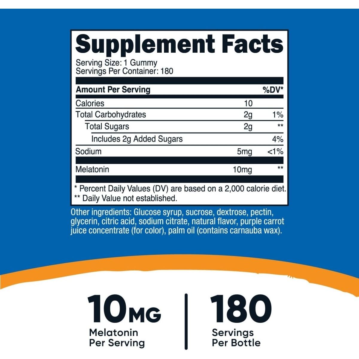 Nutricost Melatonin 10Mg 180 Gummies (90 Serv) - Suppviv