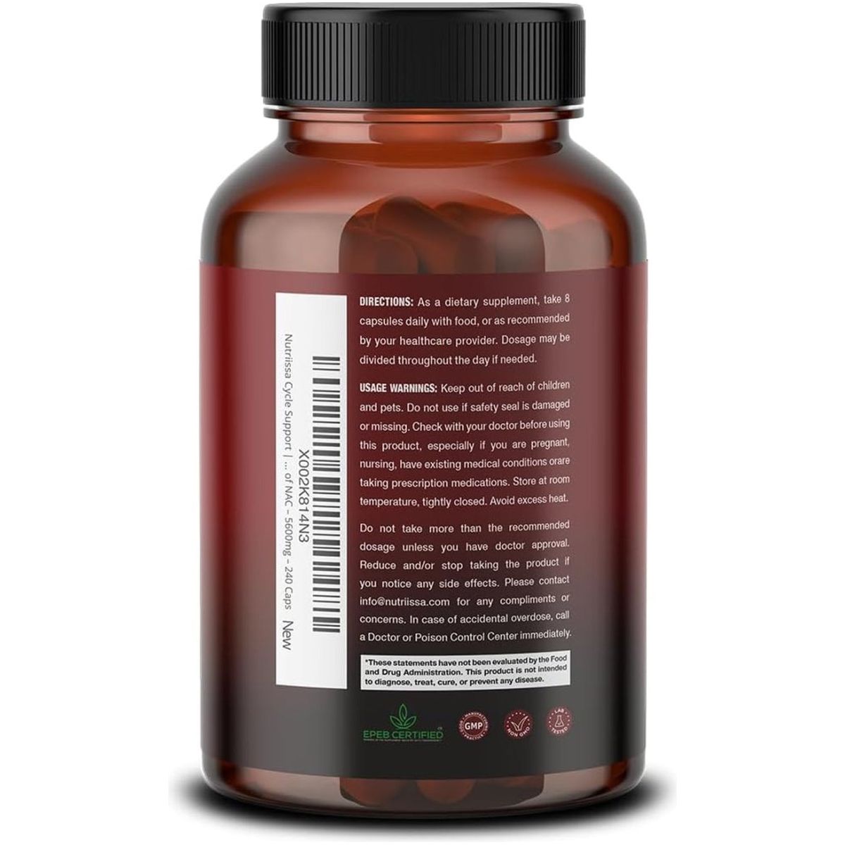 Nutriissa Cycle Support - Premium Kidney & Liver Detox - 240 Capsules - Suppviv