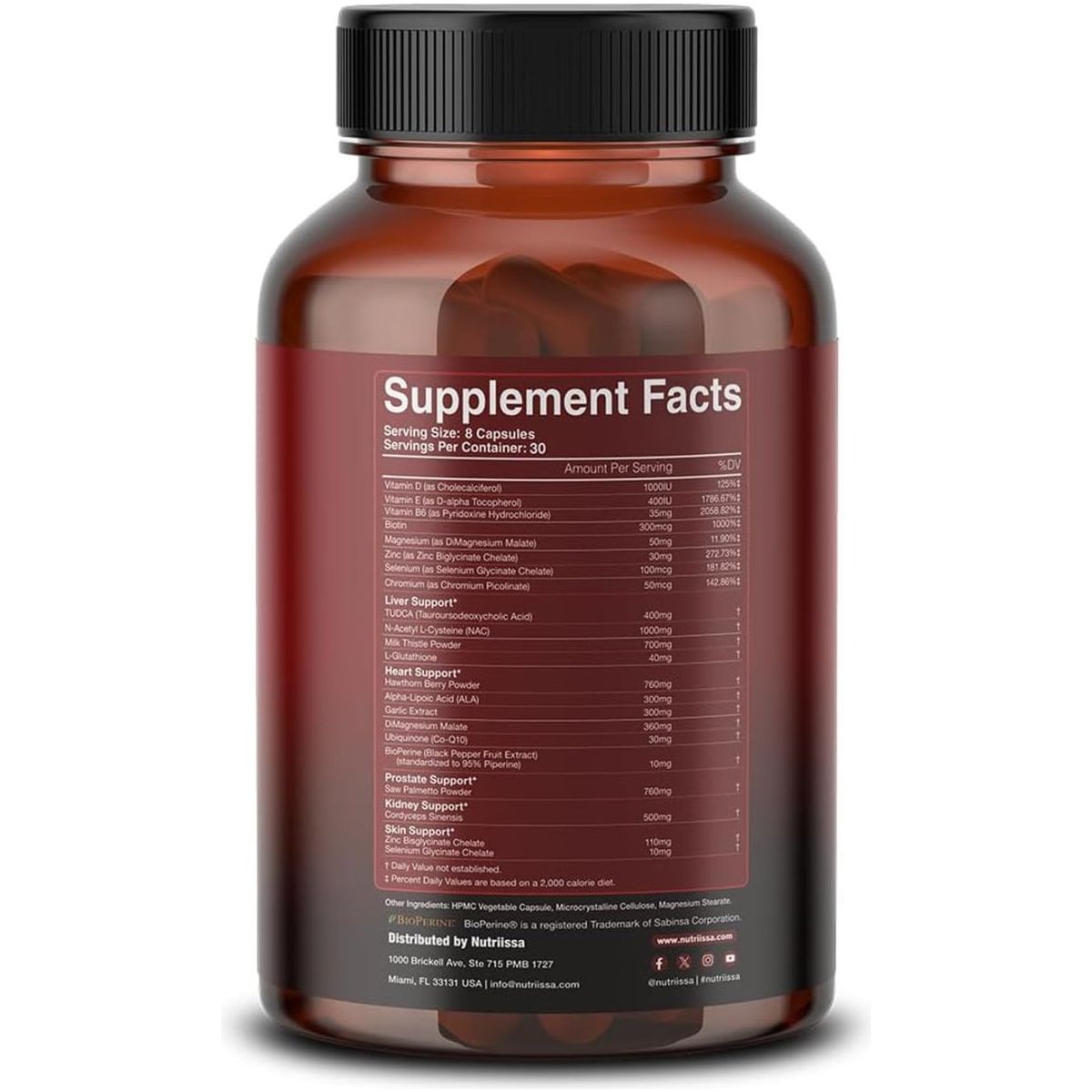 Nutriissa Cycle Support - Premium Kidney & Liver Detox - 240 Capsules - Suppviv