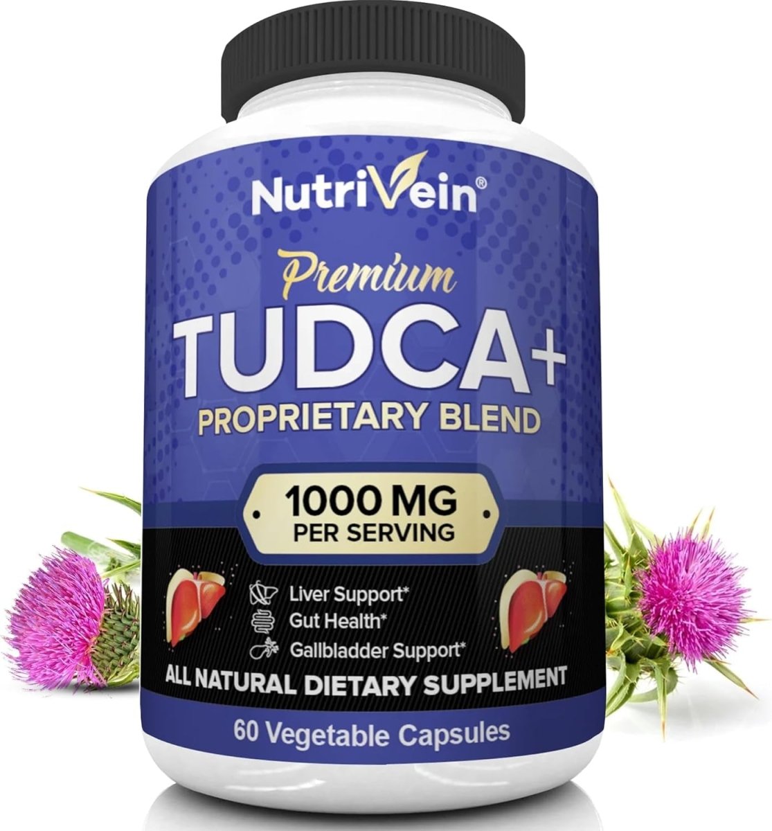 Nutrivein TUDCA+ Liver Support Supplement 1000Mg (60 Capsules) - Suppviv