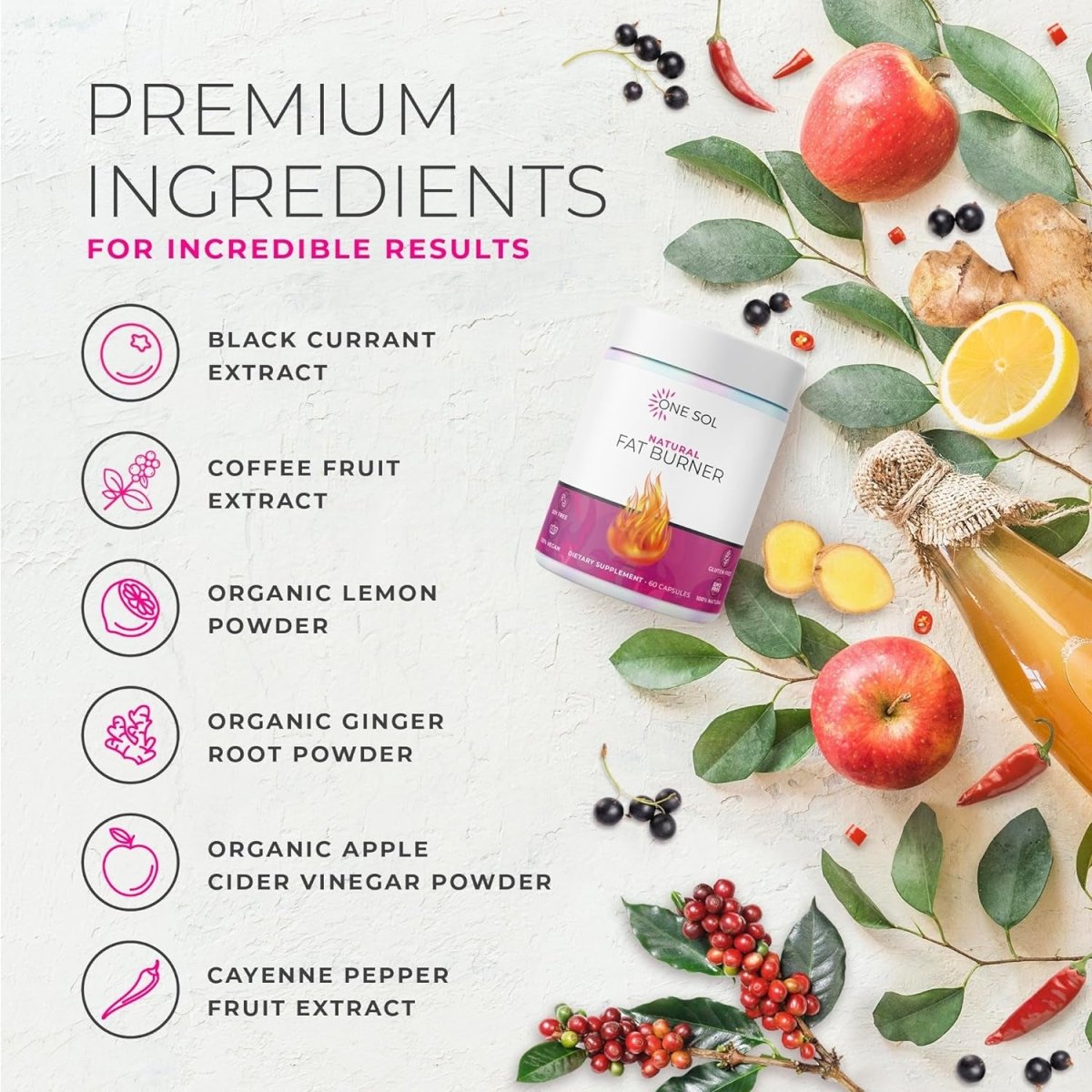 One Sol Fat Burner for Women, Natural Metabolism Booster, Burn More Calories - Suppviv