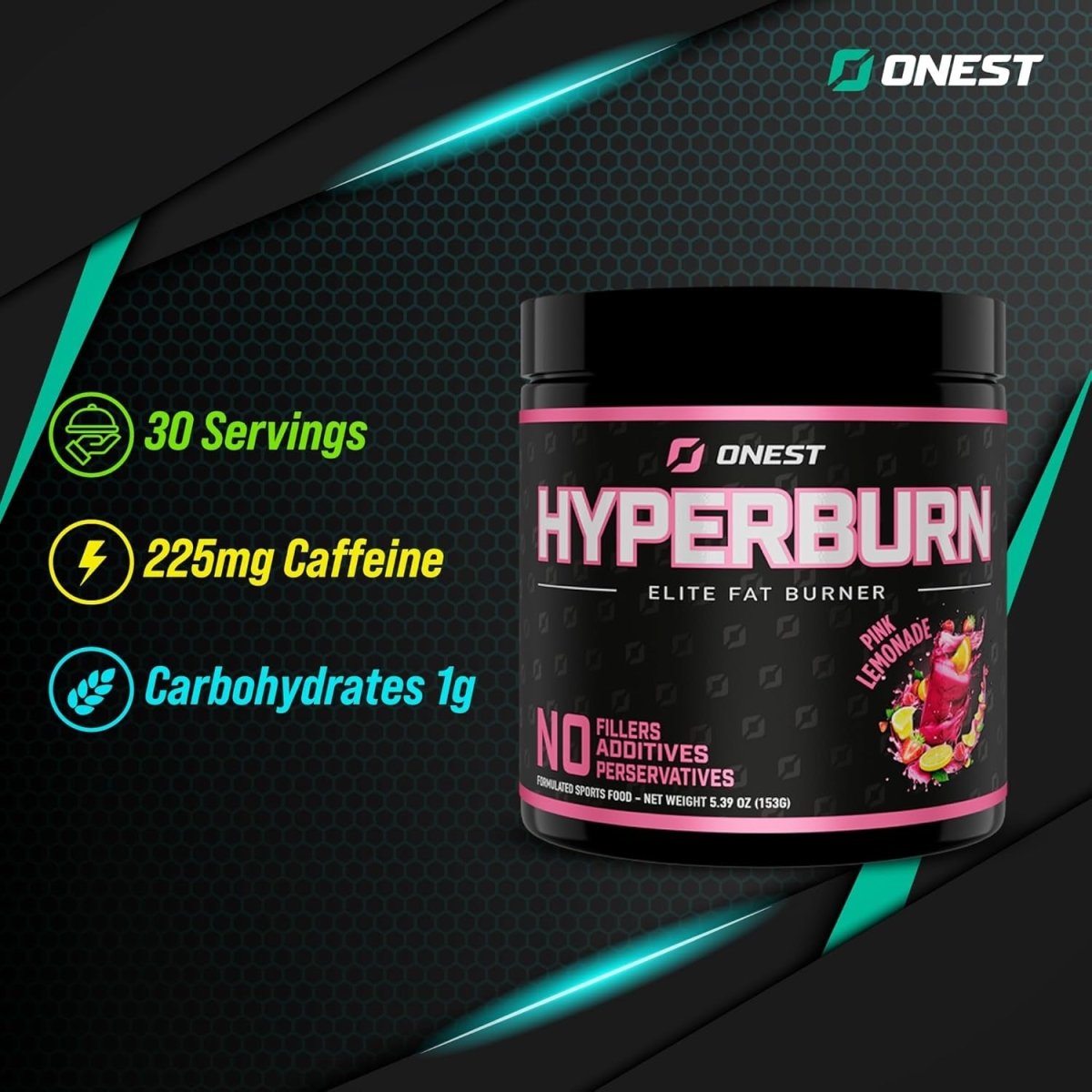 ONEST Hyperburn Thermogenic Powder – Energy Boost & Performance Support 153G (30 Servings) - Suppviv
