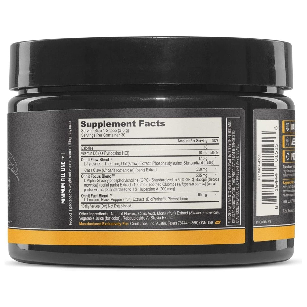 Onnit Alpha Brain Instant Peach Tub - Suppviv