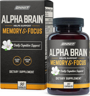 ONNIT Alpha Brain Nootropic Brain Supplement Mental Clarity and Focus & Cognitive Improvement for Men & Women (90 Capsules) - Suppviv